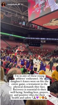 Flau'jae Johnson's mom Kia Brooks shares a moment from the game between LSU and Arkansas